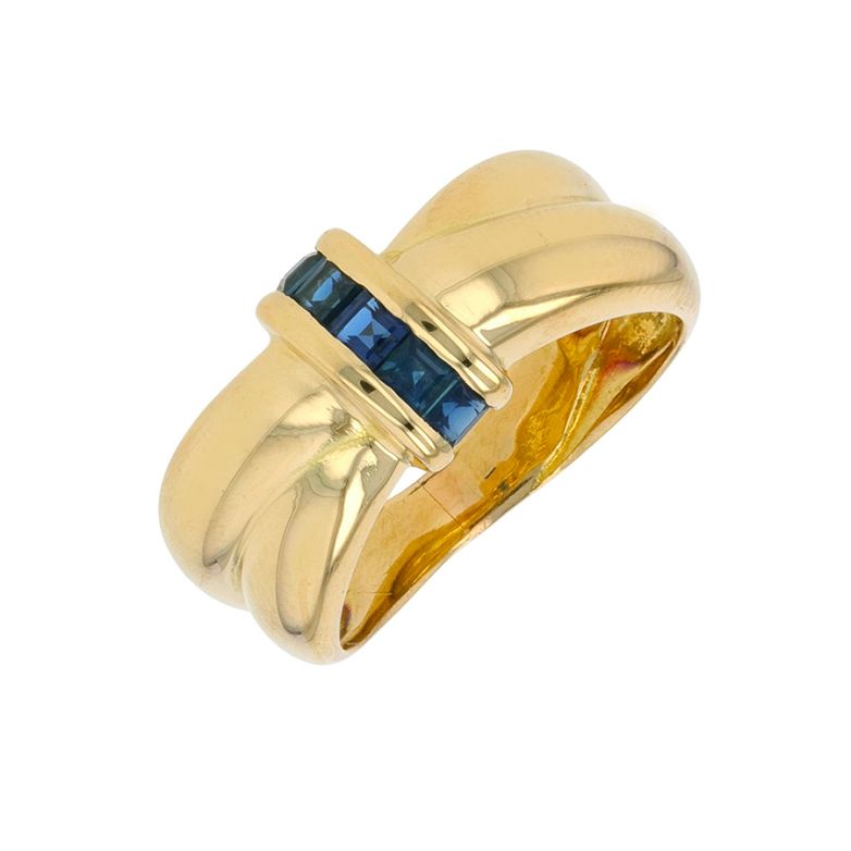 Bague saphirs 0.30 carat or jaune 5.97g Comme neuf -  reconditionné disponible sur Gemme Les Bijoux